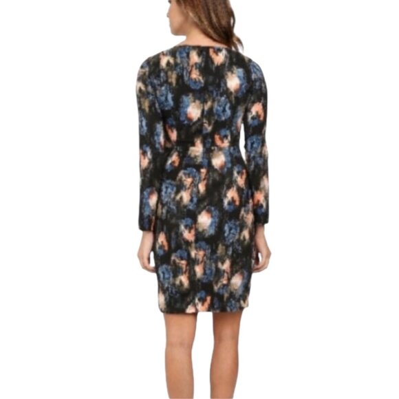 NYDJ Black Melting Ikat Twist Front Dress, Long Sleeves Women's Size 16 - Picture 2 of 13